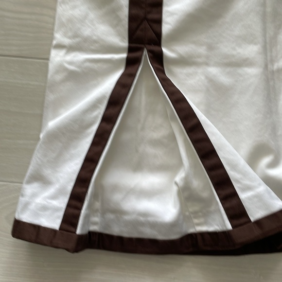 Ralph Lauren Golf Ivory & Brown Stretch Cotton Skirt - Picture 2 of 10